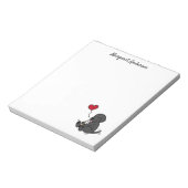 Schwarzes Labor, das Eiscreme-Cartoon leckt Notepa Notizblock (Rotiert)