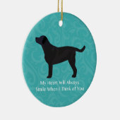 Schwarzes Labor Denken Sie an Ihr Design Keramikornament (Rechts)