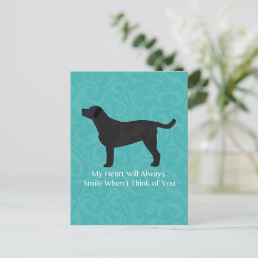 Schwarzes Labor Denken Sie an Ihr Design Postkarte (Stehend Vorderseite)