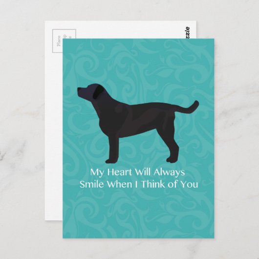 Schwarzes Labor Denken Sie an Ihr Design Postkarte (Vorne/Hinten)