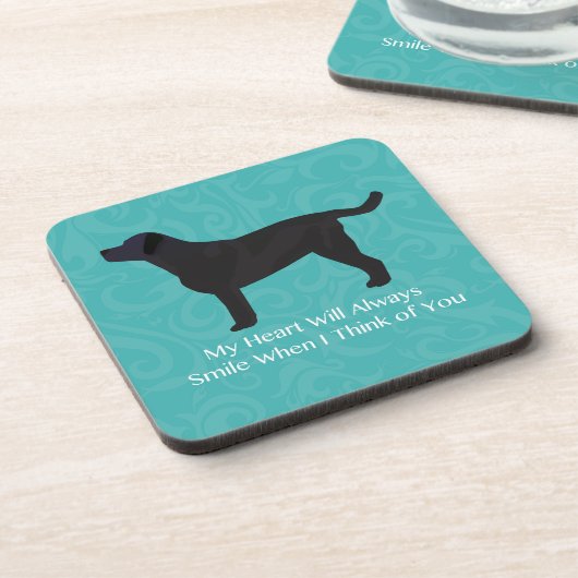 Schwarzes Labor Denken Sie an Ihr Design Untersetzer (Linke Seite)