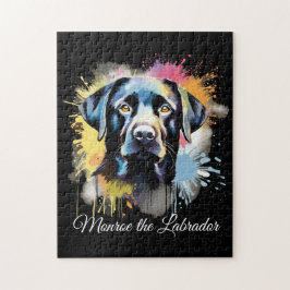 Schwarzes Labor farbenfrohe Splash Graffiti Puzzle