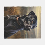 Schwarzes Labor Fleecedecke (Vorderseite (Horizontal))