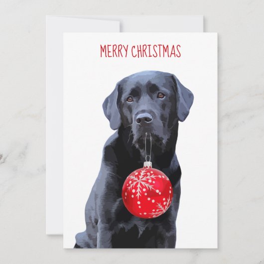 Schwarzes Labor Frohe Weihnachten - Labrador Niedl (Vorderseite)
