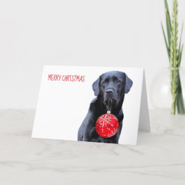 Schwarzes Labor Frohe Weihnachten- Labrador Welpe Feiertagskarte