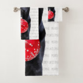 Schwarzes Labor Frohe Weihnachten - Niedlicher Lab Badhandtuch Set (Insitu)