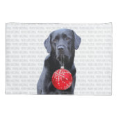 Schwarzes Labor Frohe Weihnachten - Niedlicher Lab Kissenbezug (Rückseite)