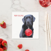 Schwarzes Labor Frohe Weihnachten - Niedlicher Lab Serviette (Beispiel)