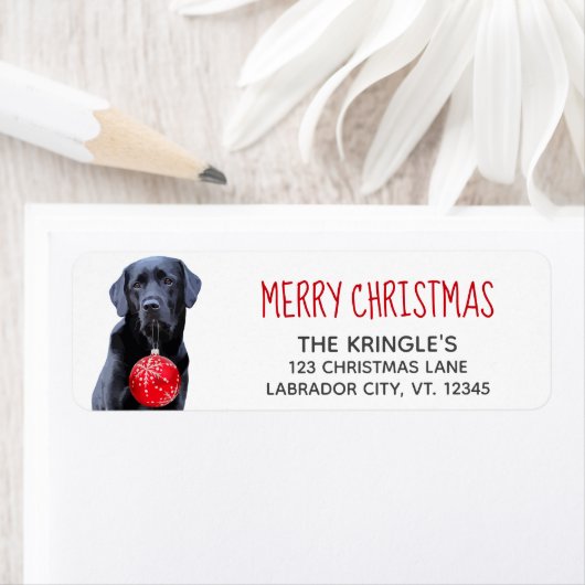 Schwarzes Labor Frohe Weihnachten Red Labrador Nie (Insitu)