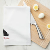 Schwarzes Labor Frohe Weihnachten Silhouette Spaß  Geschirrtuch (Viertel Falte)