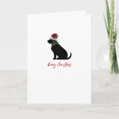 Schwarzes Labor Frohe Weihnachten Silhouette Spaß  Karte (Vorderseite)