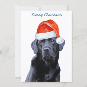 Schwarzes Labor Frohe Weihnachts Labrador Niedlich Feiertagskarte