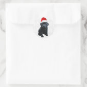 Schwarzes Labor Frohe Weihnachts Welpe Santa Dog L Runder Aufkleber (Tasche)
