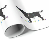 Schwarzes Labor Frohe Weihnachtsgestaltung Geschenkpapier (Rolleneckpunkt)