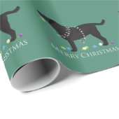 Schwarzes Labor Frohe Weihnachtsgestaltung Geschenkpapier (Rolleneckpunkt)