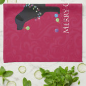 Schwarzes Labor Frohe Weihnachtsgestaltung Handtuch (Gefaltet)