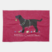 Schwarzes Labor Frohe Weihnachtsgestaltung Handtuch (Horizontal)