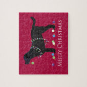 Schwarzes Labor Frohe Weihnachtsgestaltung Puzzle (Vertikal)