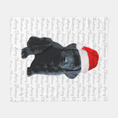 Schwarzes Labor Frohe Weihnachtshunde Labrador Fleecedecke (Vorderseite (Horizontal))