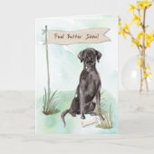 Schwarzes Labor fühlt sich nach der Operation zum Karte (Gelbe Blume)