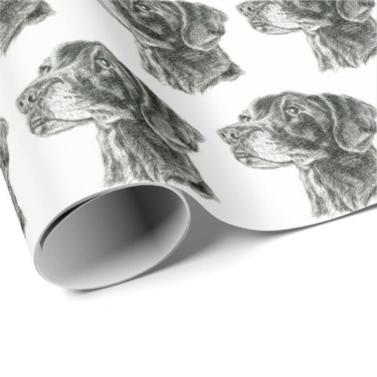 Schwarzes Labor Geschenkpapier (Rolleneckpunkt)