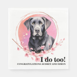 Schwarzes Labor Hochzeiten Napkins mit Foto von Hu Serviette