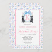 Schwarzes Labor Hunde Kinderdusche Einladung (Vorne/Hinten)