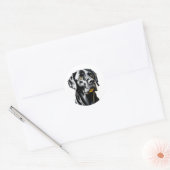 Schwarzes Labor | Hundeliebhaber Runder Aufkleber (Umschlag)