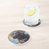 Schwarzes Labor in Wasser Getränkeuntersetzer (Seite)