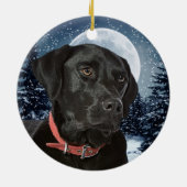 Schwarzes Labor Keramikornament (Hinten)