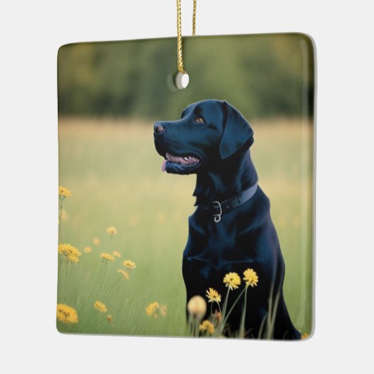 Schwarzes Labor Keramikornament (Links)