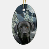 Schwarzes Labor Keramikornament (Links)