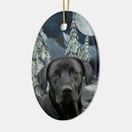 Schwarzes Labor Keramikornament (Links)