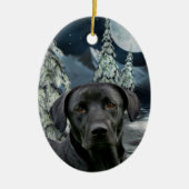 Schwarzes Labor Keramikornament (Vorne)