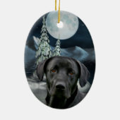 Schwarzes Labor Keramikornament (Hinten)