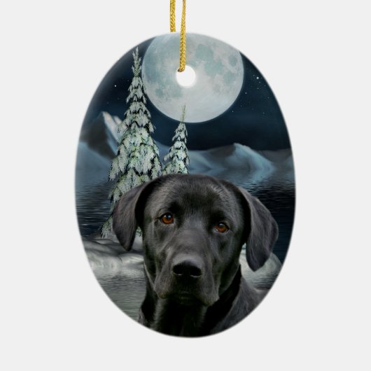 Schwarzes Labor Keramikornament (Hinten)