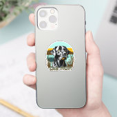 Schwarzes Labor | Labrador Mama Hund Personalisier Aufkleber (Telefon)