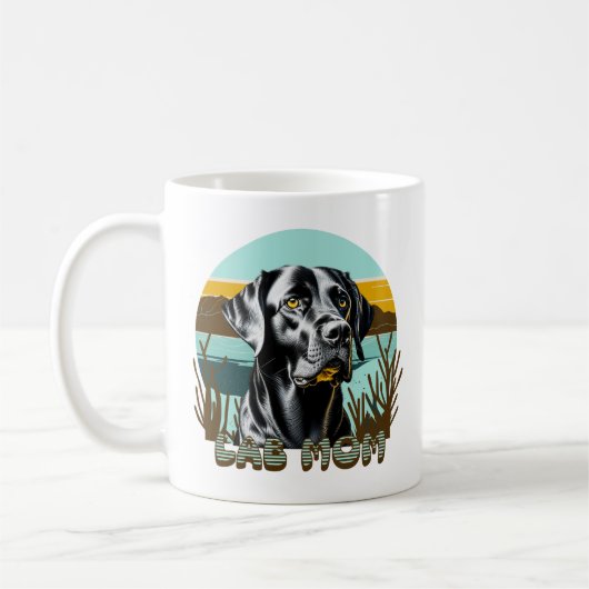 Schwarzes Labor | Labrador Mama Hund Personalisier Kaffeetasse (Links)