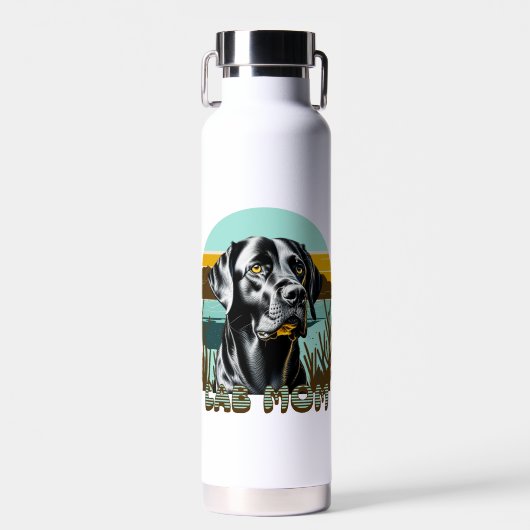 Schwarzes Labor | Labrador Mama Hund Personalisier Trinkflasche (Vorne)