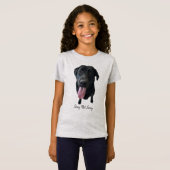 Schwarzes Labor Lächeln Zunge Out T-Shirt (Vorne ganz)