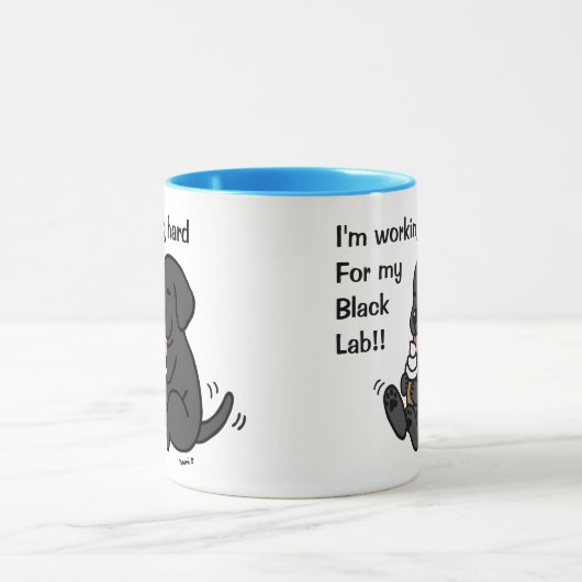 Schwarzes Labor lecken Eiscreme-Tasse Tasse (Zentrum)