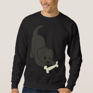 Schwarzes Labor mit Knochen Sweatshirt