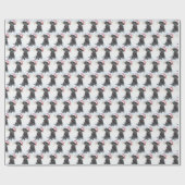 Schwarzes Labor mit Weihnachtsgeschenk oder Foto f Geschenkpapier (Flach)