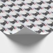 Schwarzes Labor mit Weihnachtsgeschenk oder Foto f Geschenkpapier (Ecke)