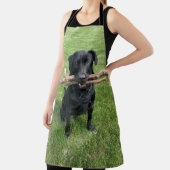 Schwarzes Labor mit zwei Sticks Dog-Foto Schürze (InSitu)