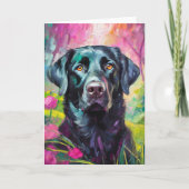 Schwarzes Labor Portrait Moderne Kunst Karte (Vorderseite)