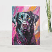 Schwarzes Labor Portrait Moderne Kunst Karte (Vorderseite)