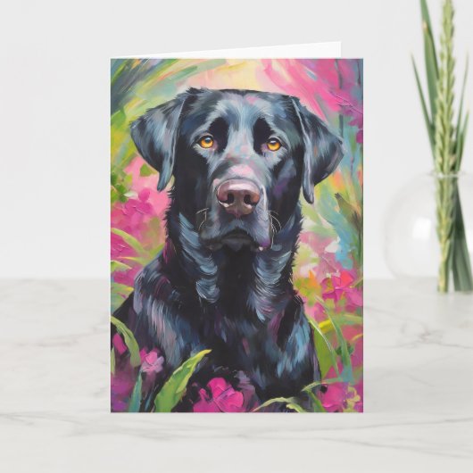 Schwarzes Labor Portrait Moderne Kunst Karte (Vorderseite)