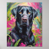 Schwarzes Labor Portrait Moderne Kunst Poster (Vorne)