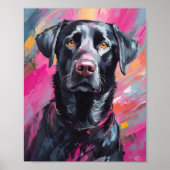 Schwarzes Labor Portrait Moderne Kunst Poster (Vorne)